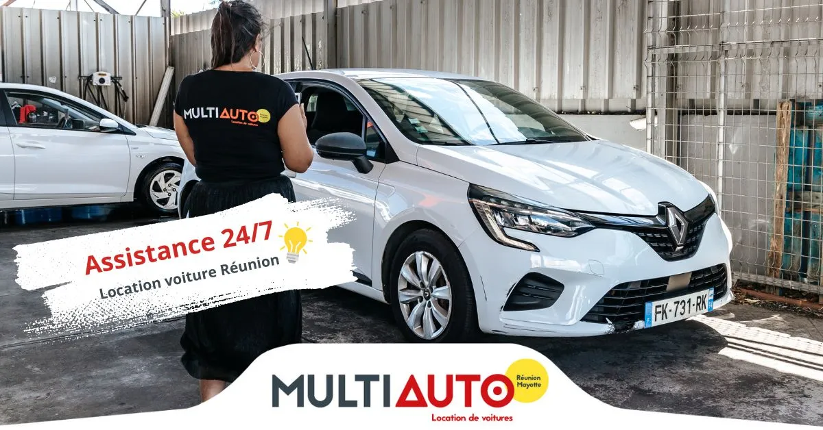 Équipe d’assistance MultiAuto prête à intervenir 24/7 pour votre location de voiture à La Réunion.