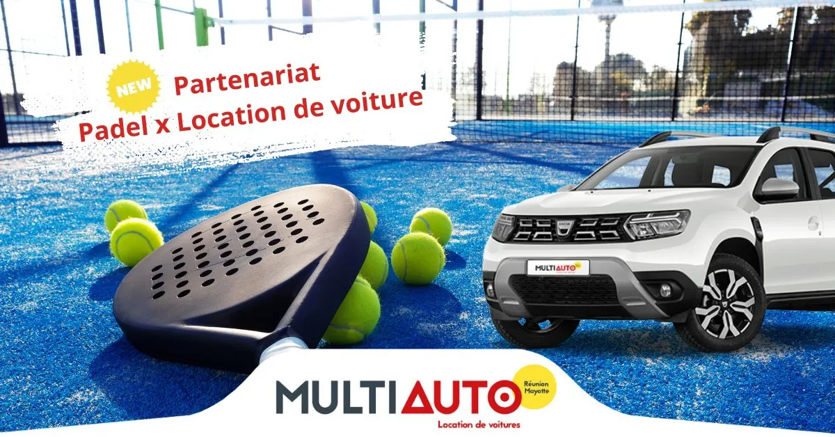 Padel au club de Champs Fleuri avec MultiAuto, spécialiste de la location voiture Réunion.
